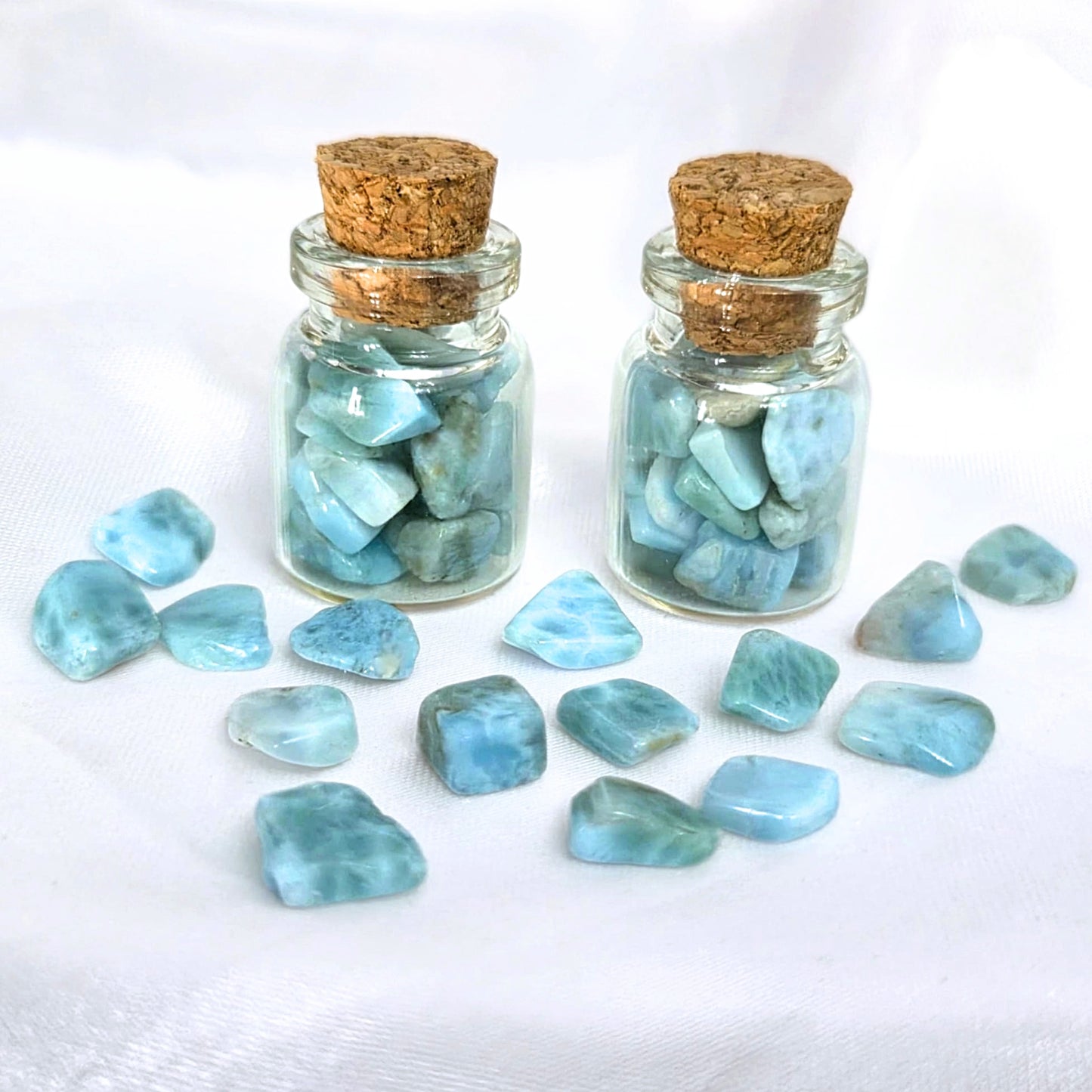 Larimar (Pectolite) Crystal Chip Bottle