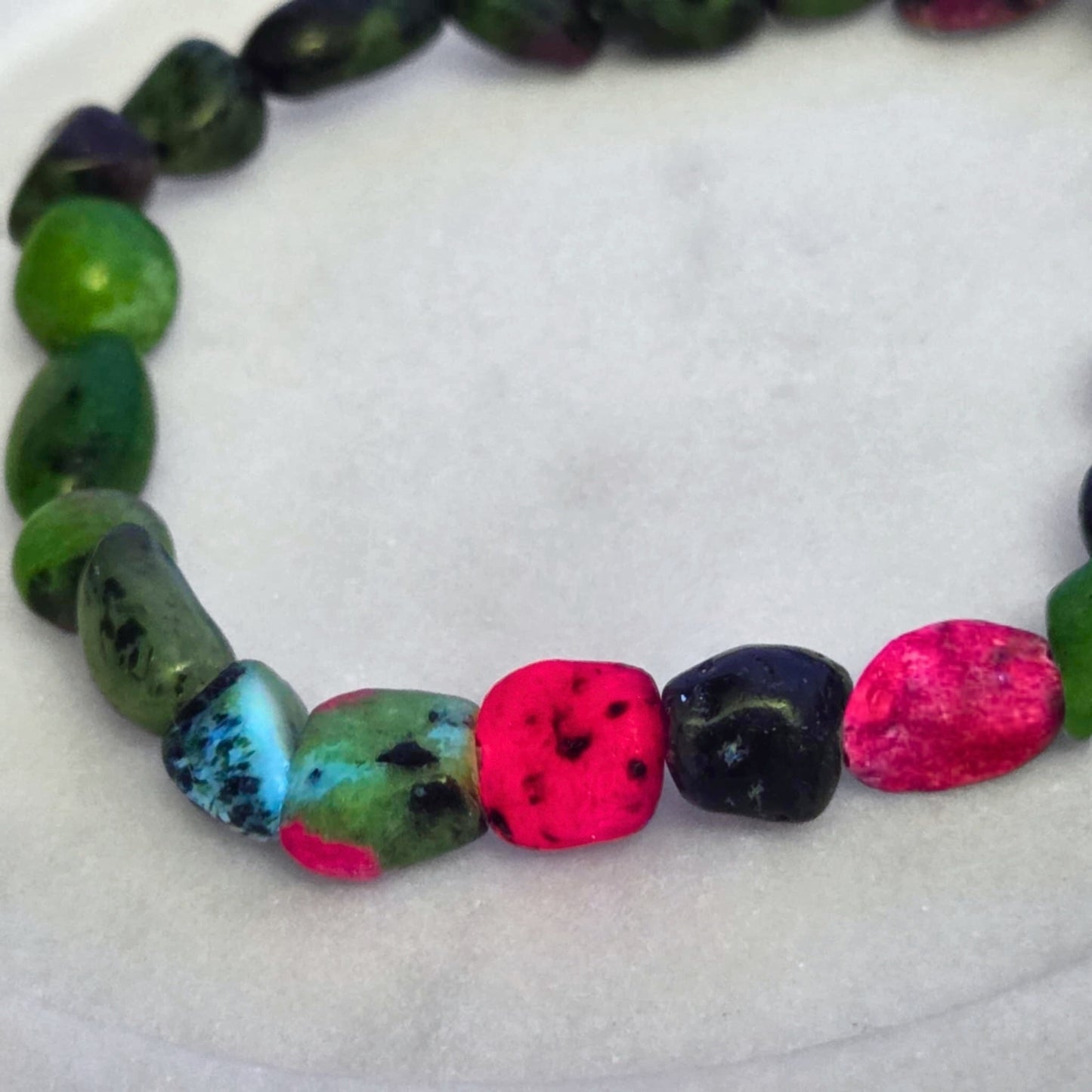 Ruby in Zoisite Crystal Stretch Bracelet