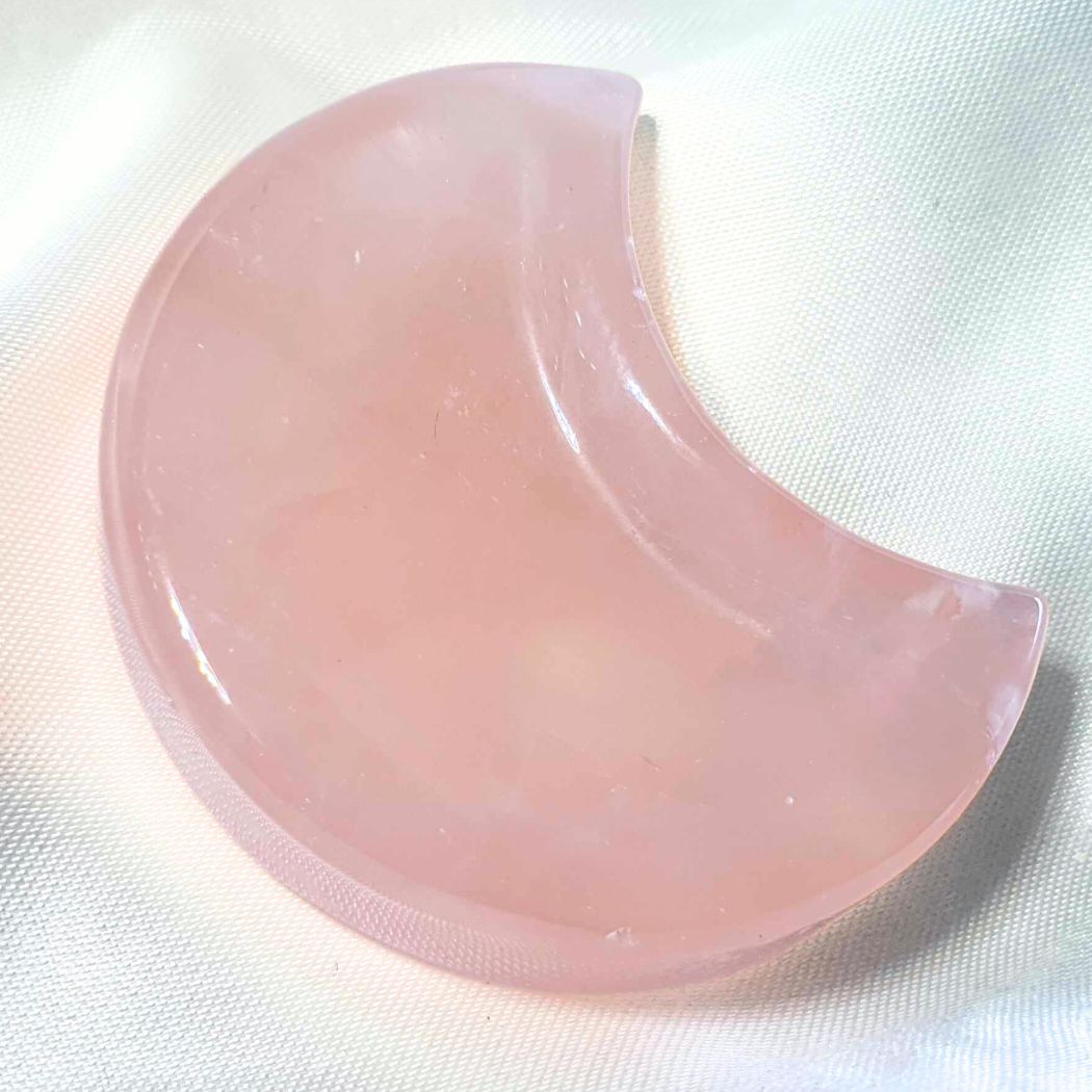 Gemmy Rose Quartz Moon Dish