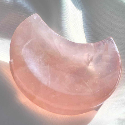 Gemmy Rose Quartz Moon Dish