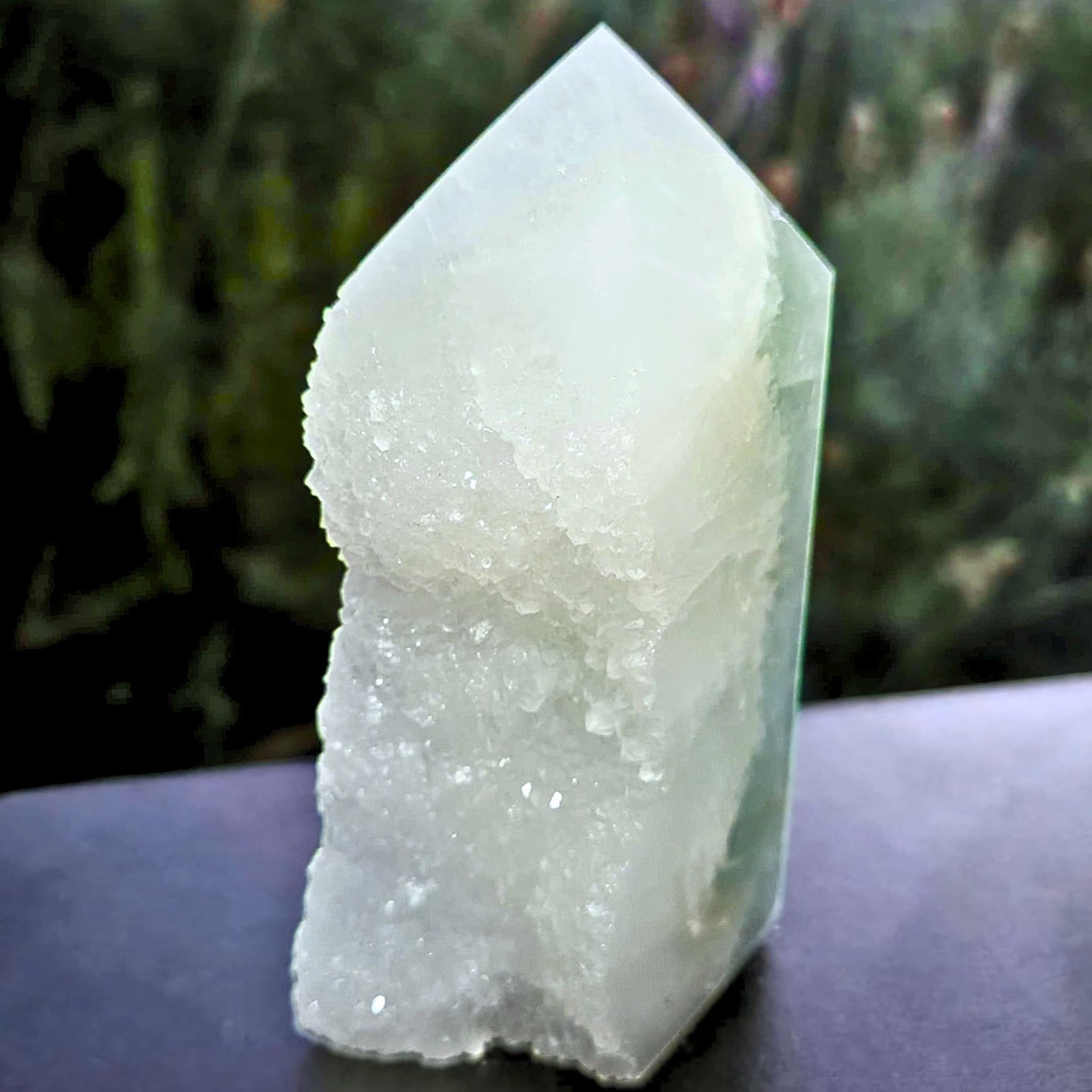 Druzy Quartz & Fluorite Semi-Polished Tower Free Form - 294g - Tucson