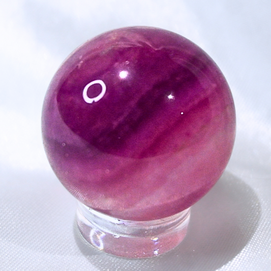 Purple Banded Fluorite Small Spheres with Rainbows
