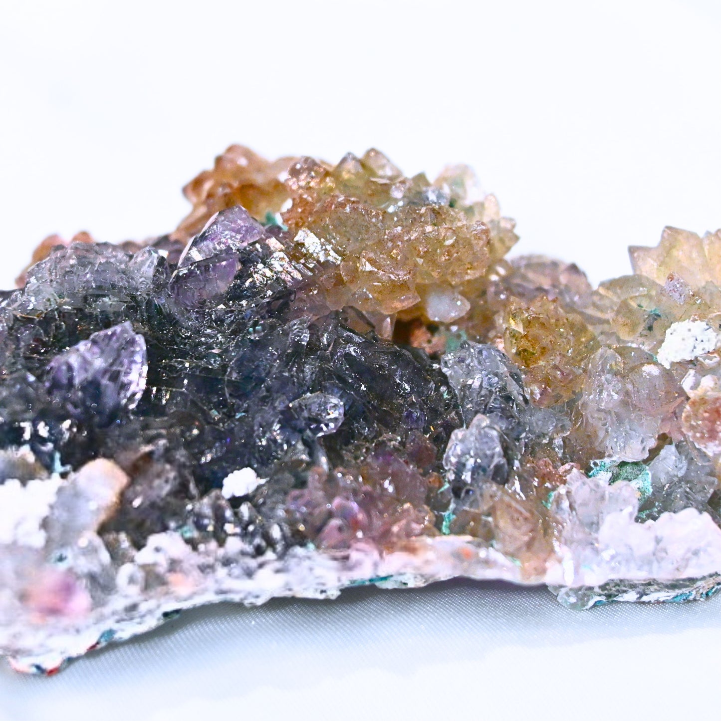 Genuine Multi-Colour Flower Amethyst Cluster - 180g