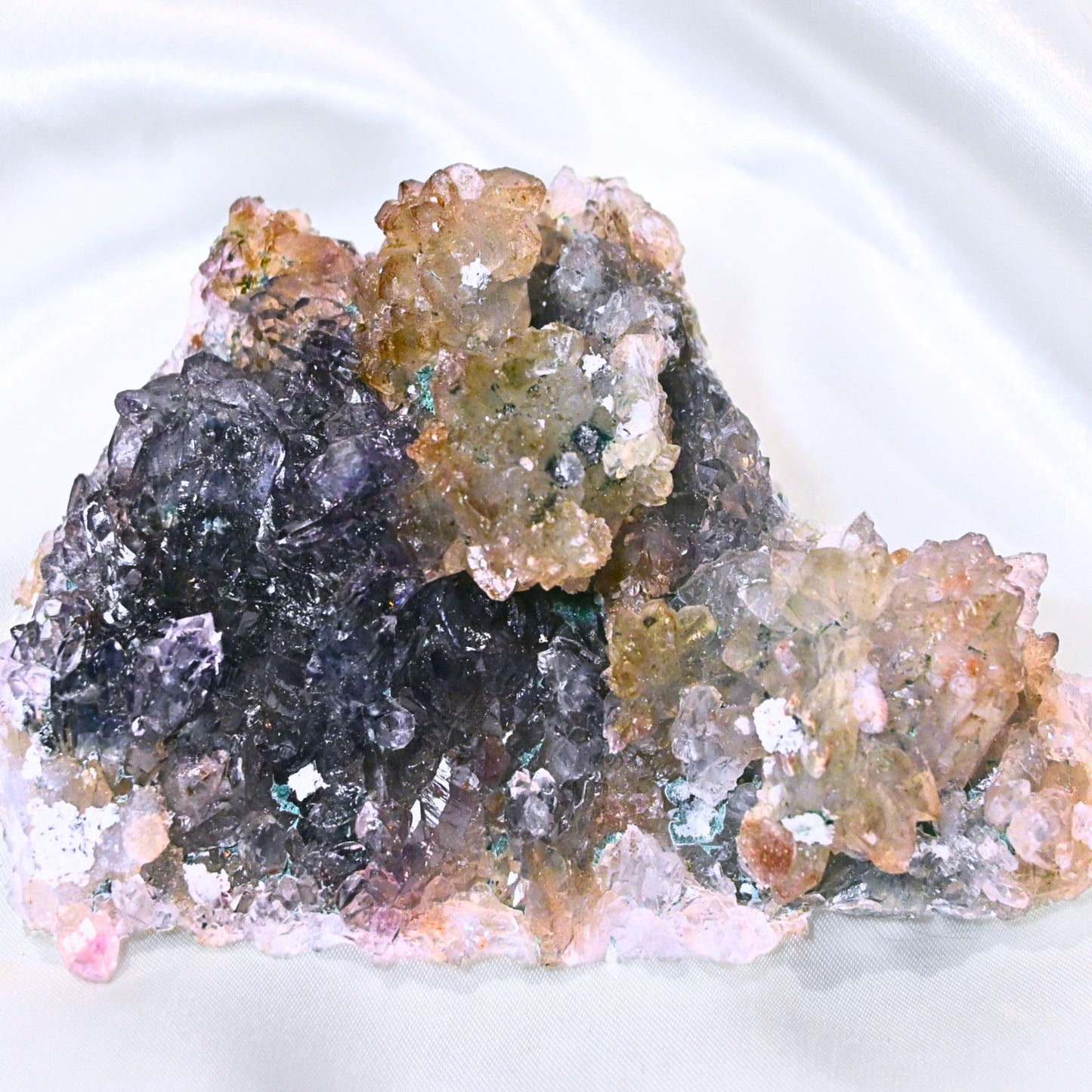 Genuine Multi-Colour Flower Amethyst Cluster - 180g