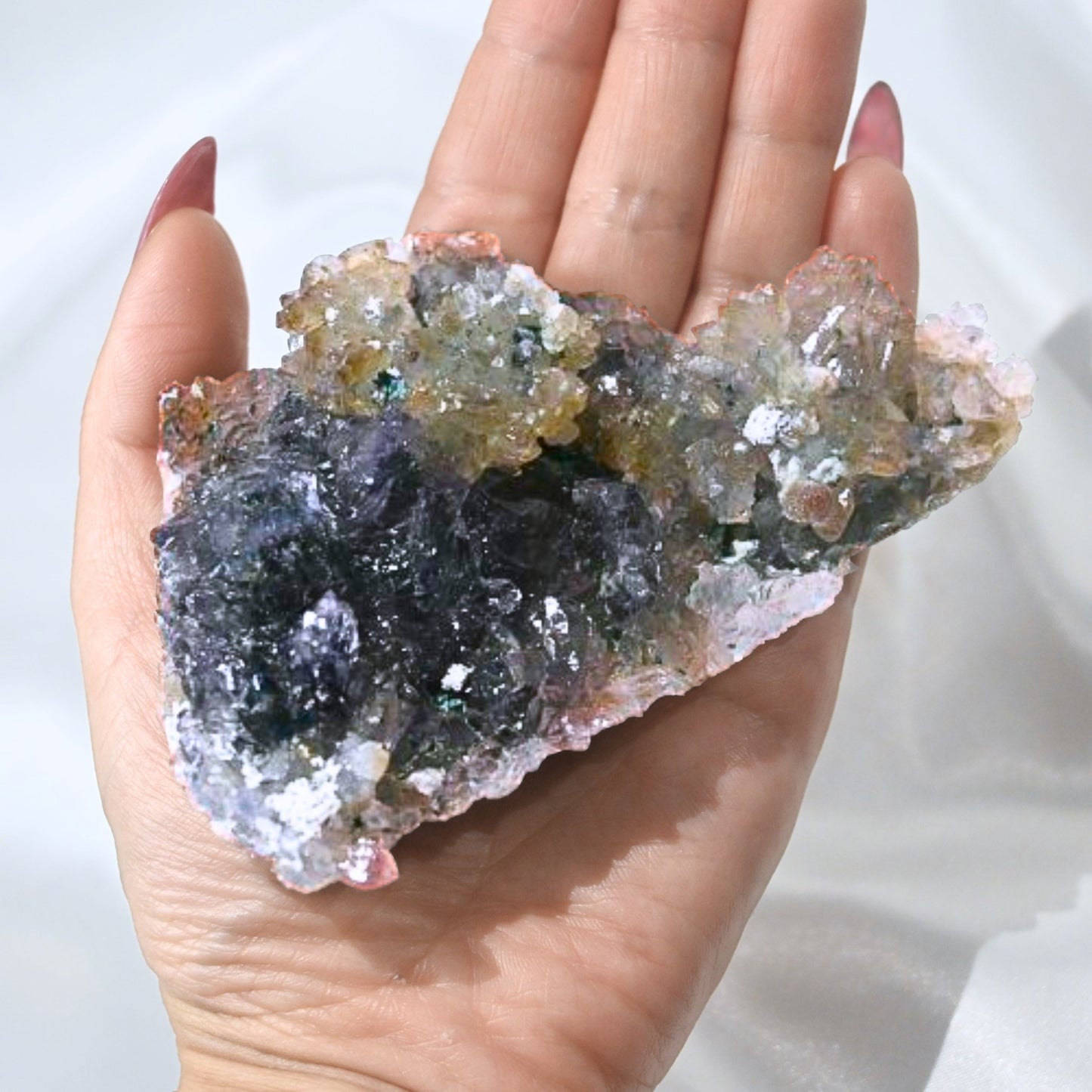 Genuine Multi-colour Flower Amethyst Cluster - 180g