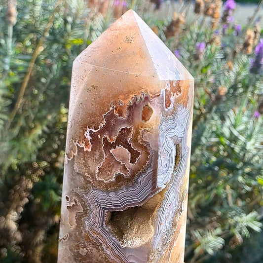 Druzy Crazy Lace Agate & Chalcedony Tower