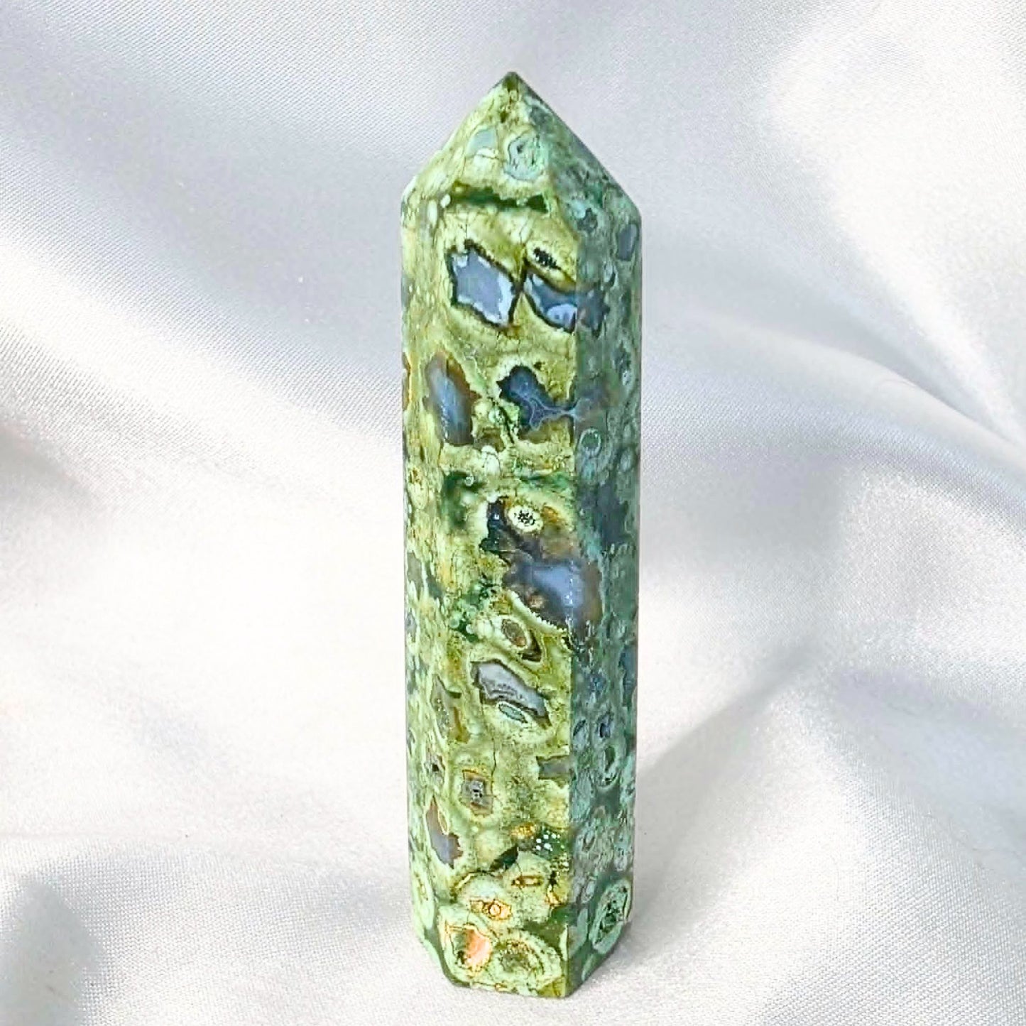 Rainforest (Rhyolite) Jasper & Quartz Tower