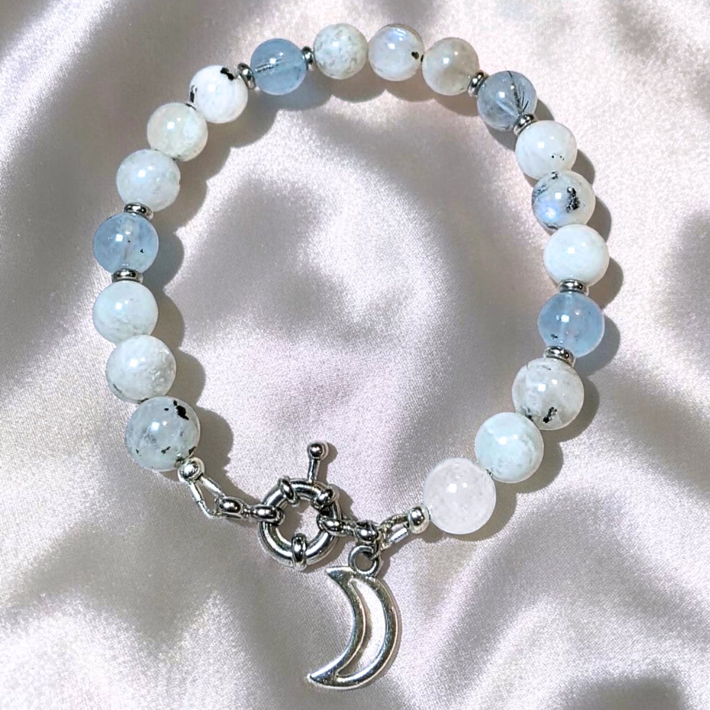 Lunar Tide Bracelet | Aquamarine & Moonstone Crystal Jewellery