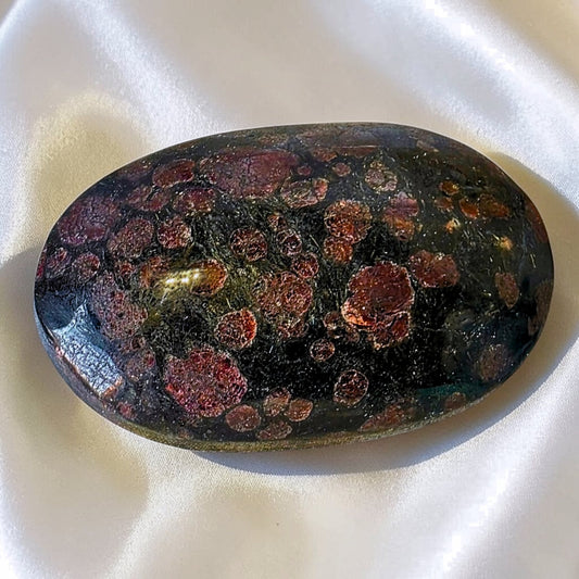 Large Garnet in Arfvedsonite Crystal Palm Stone