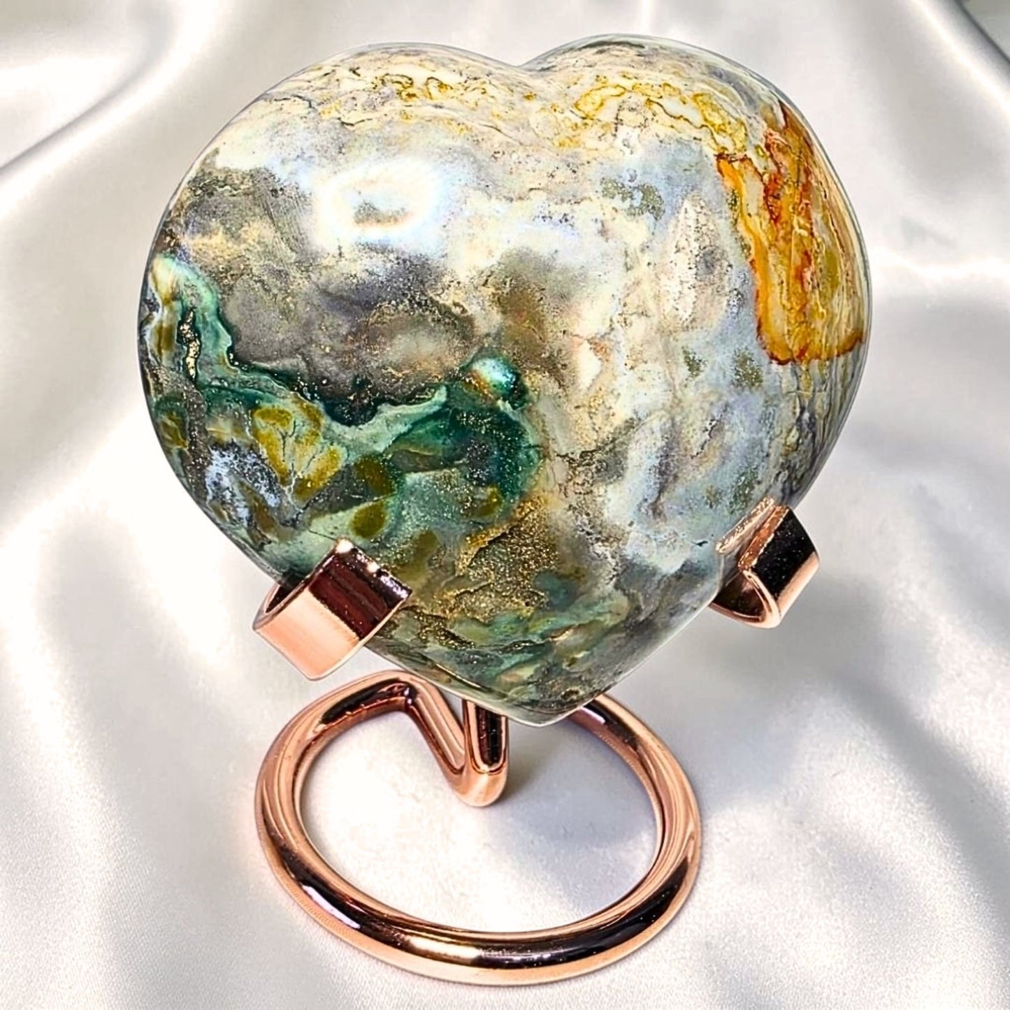 Druzy Ocean Jasper Crystal Heart - 215g