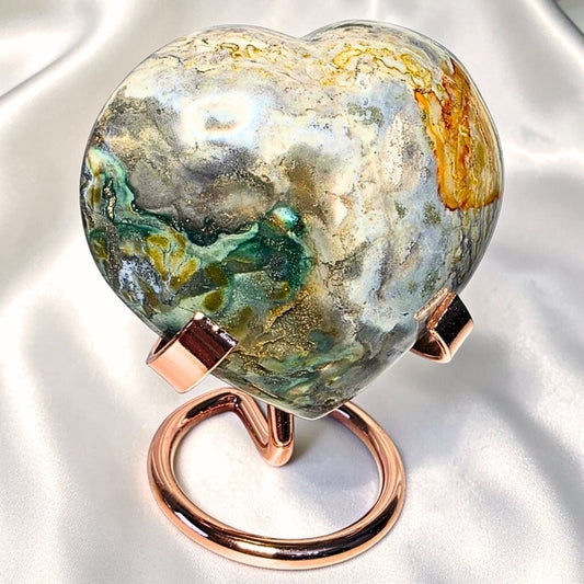 Druzy Ocean Jasper Crystal Heart - 215g