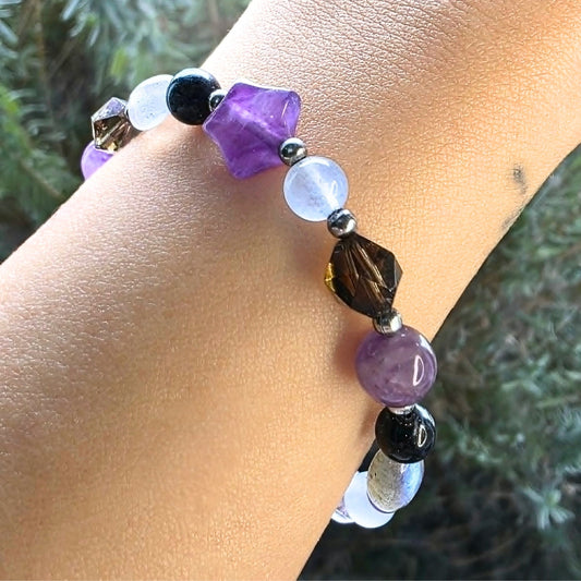 Midnight Veil Bracelet | Amethyst, Aquamarine, Labradorite & Tourmaline Jewellery