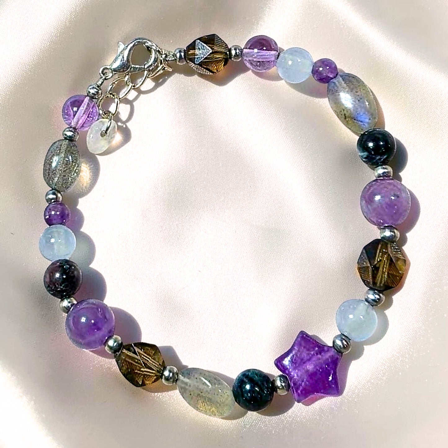 Midnight Veil Bracelet | Amethyst, Aquamarine, Labradorite & Tourmaline Jewellery