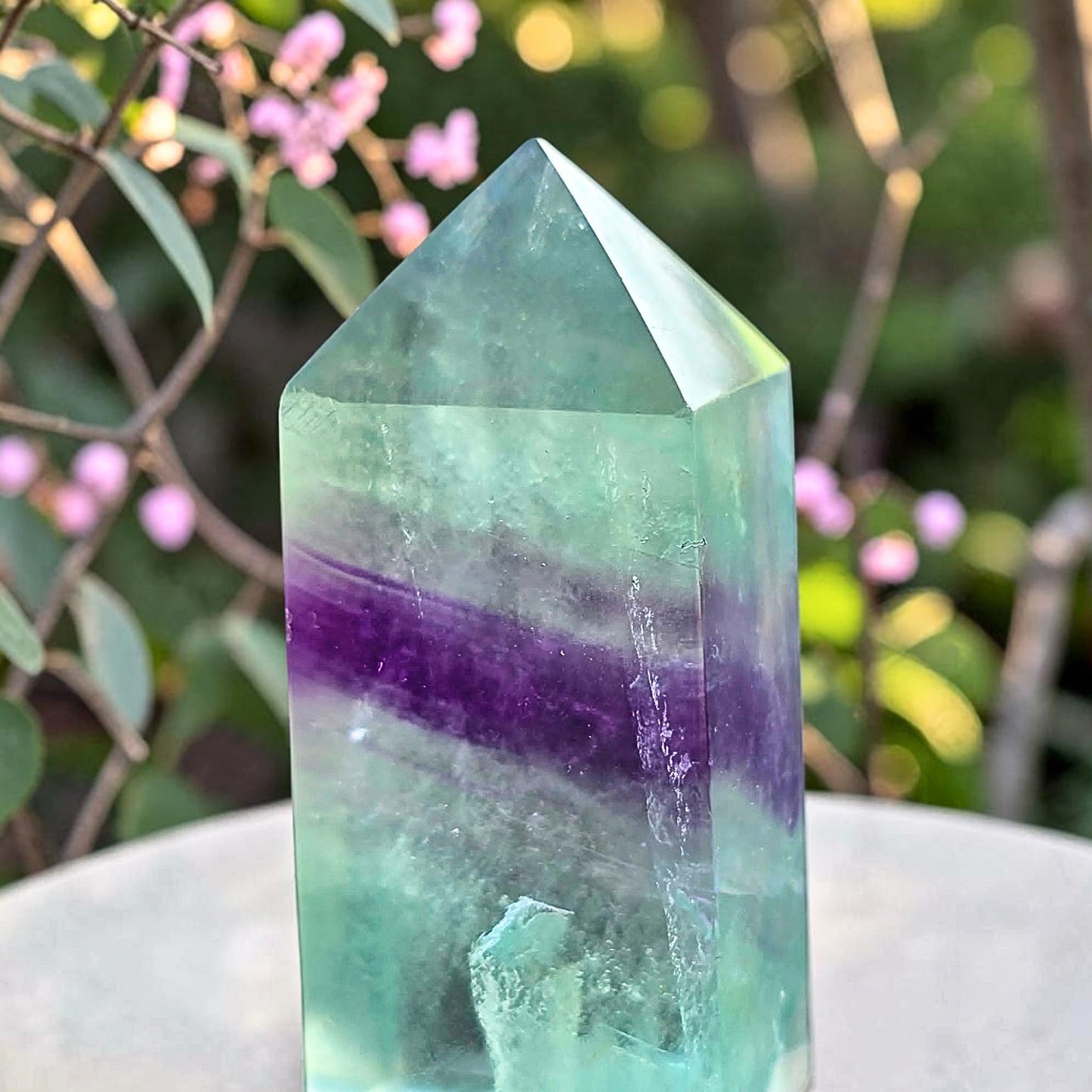 Rainbow Fluorite Crystal Tower with High Clarity