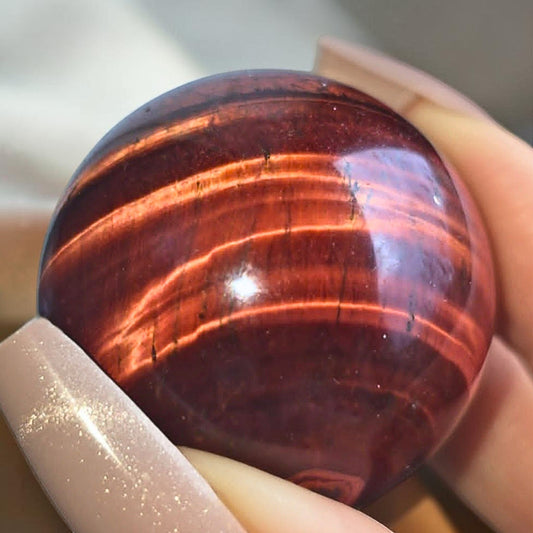 Red Tiger Eye Crystal Sphere with High Flash