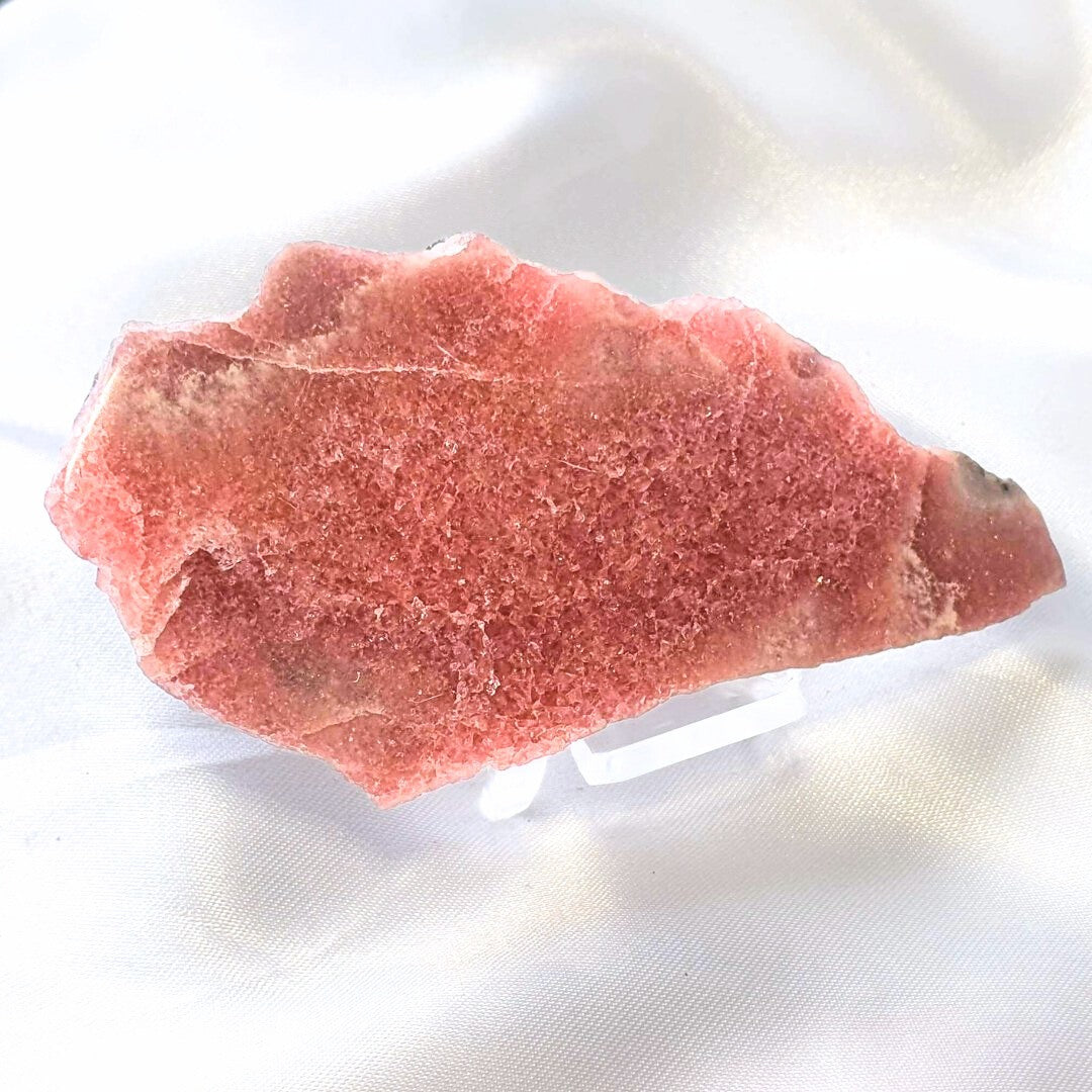 Rhodochrosite Crystal Slab - Includes Holder