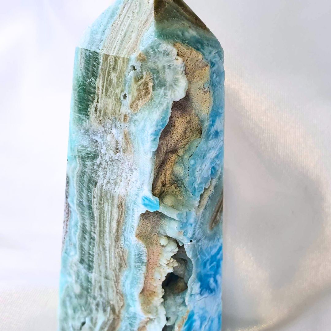 High Grade Blue Aragonite Tower Point