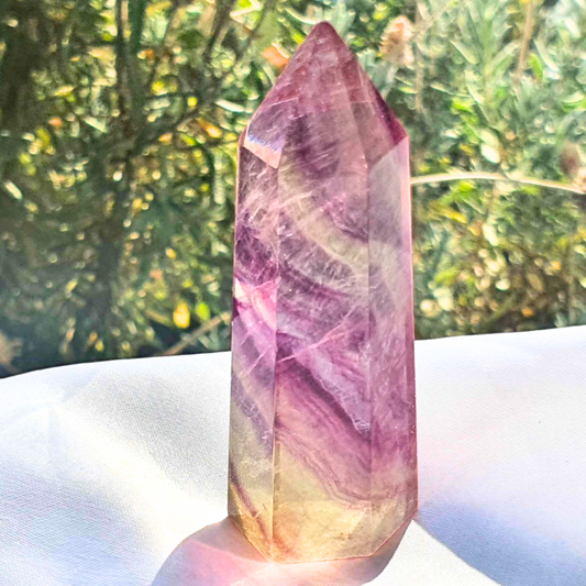 Candy Fluorite Tower Point with High Clarity