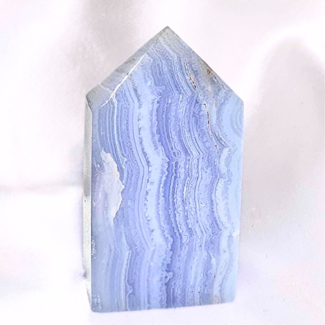 High Grade Blue Lace Agate Tower Point - Namibia