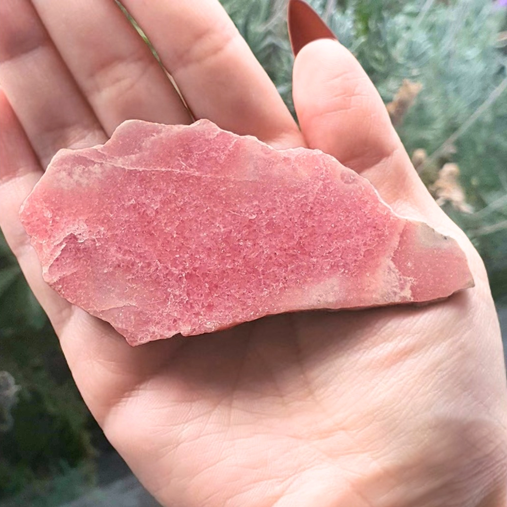 Rhodochrosite Crystal Slab - Includes Holder