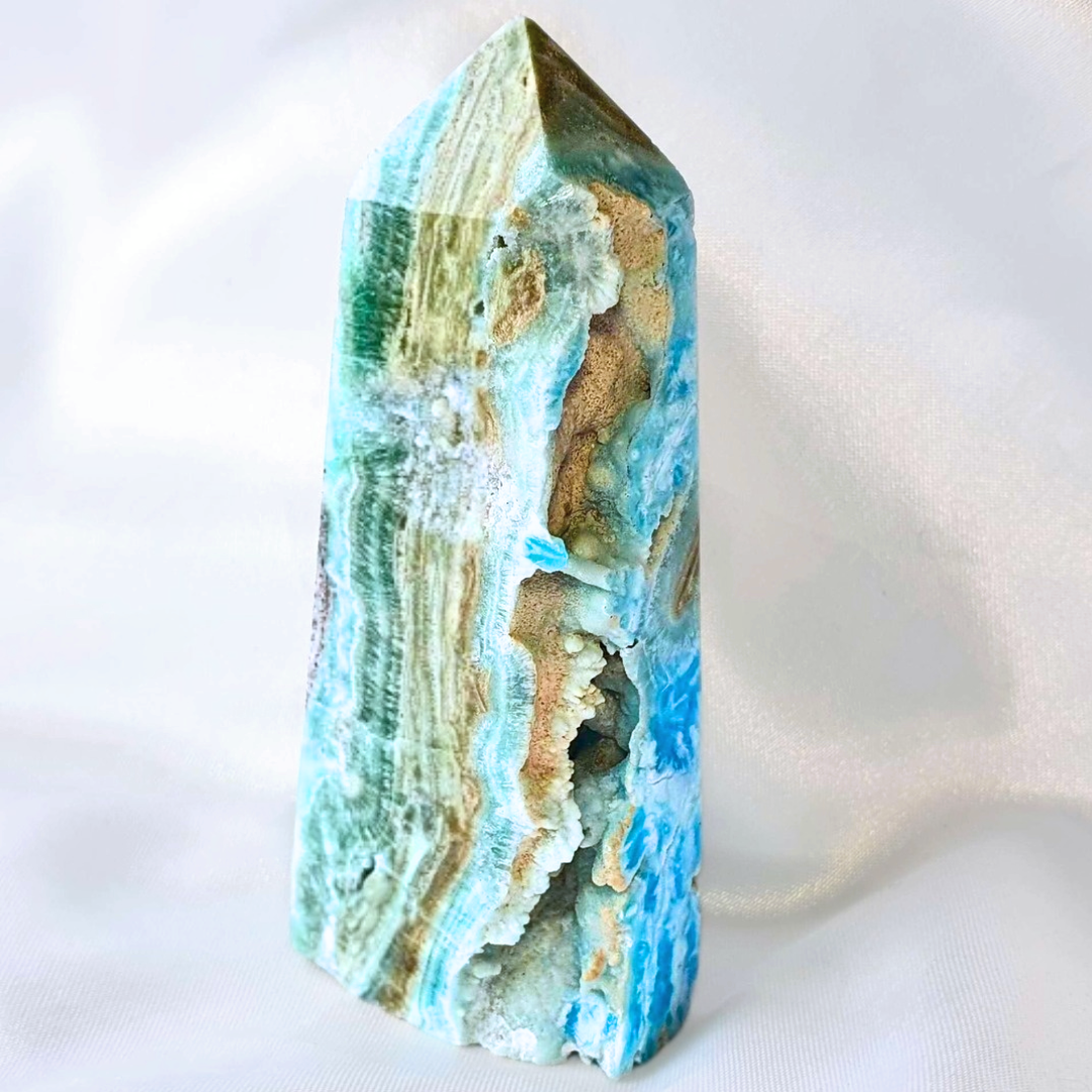 High Grade Blue Aragonite Tower Point