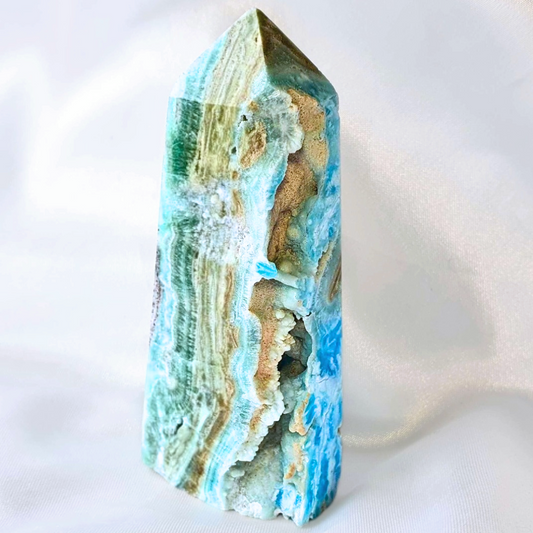 High Grade Blue Aragonite Tower Point