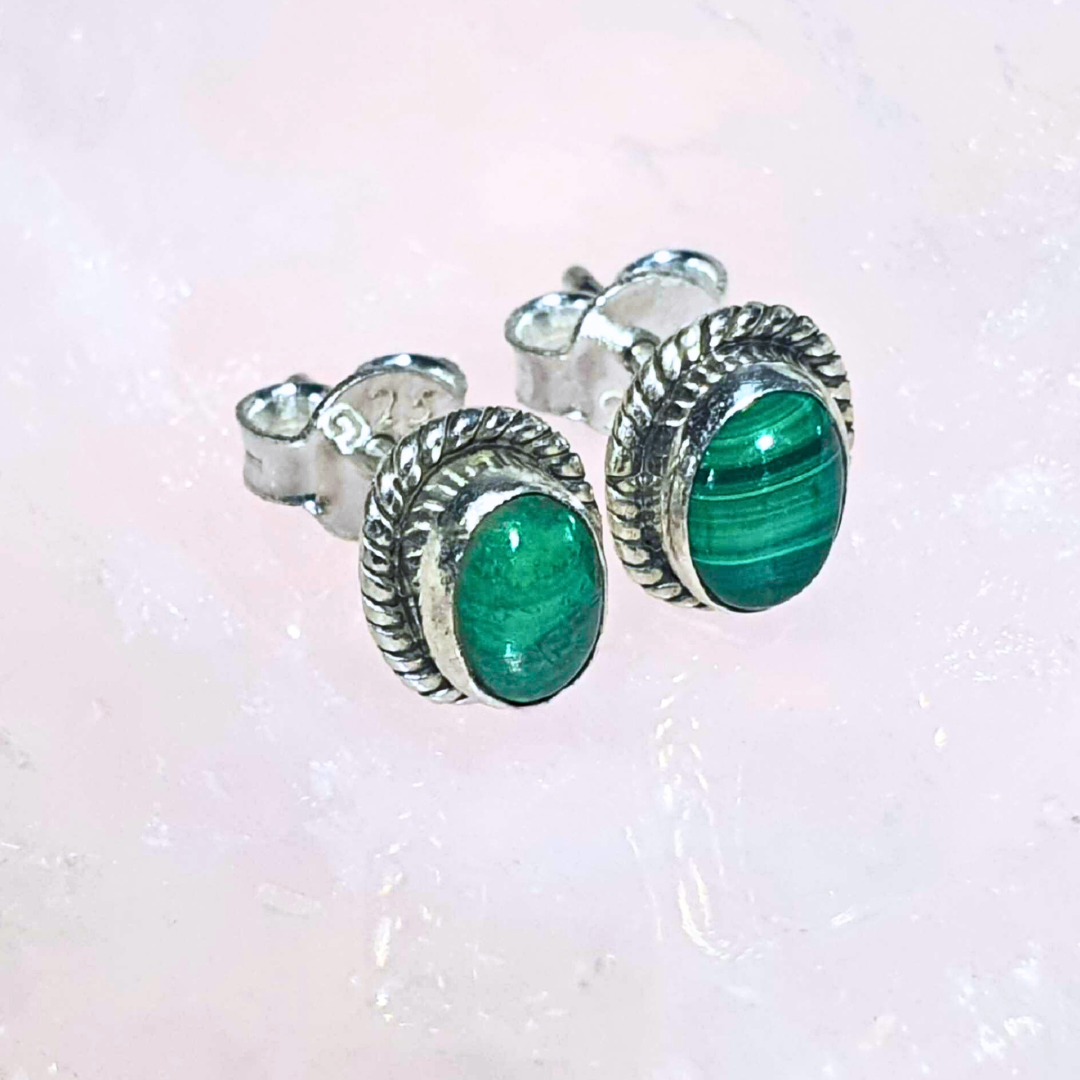 Malachite 925 Sterling Silver Earrings