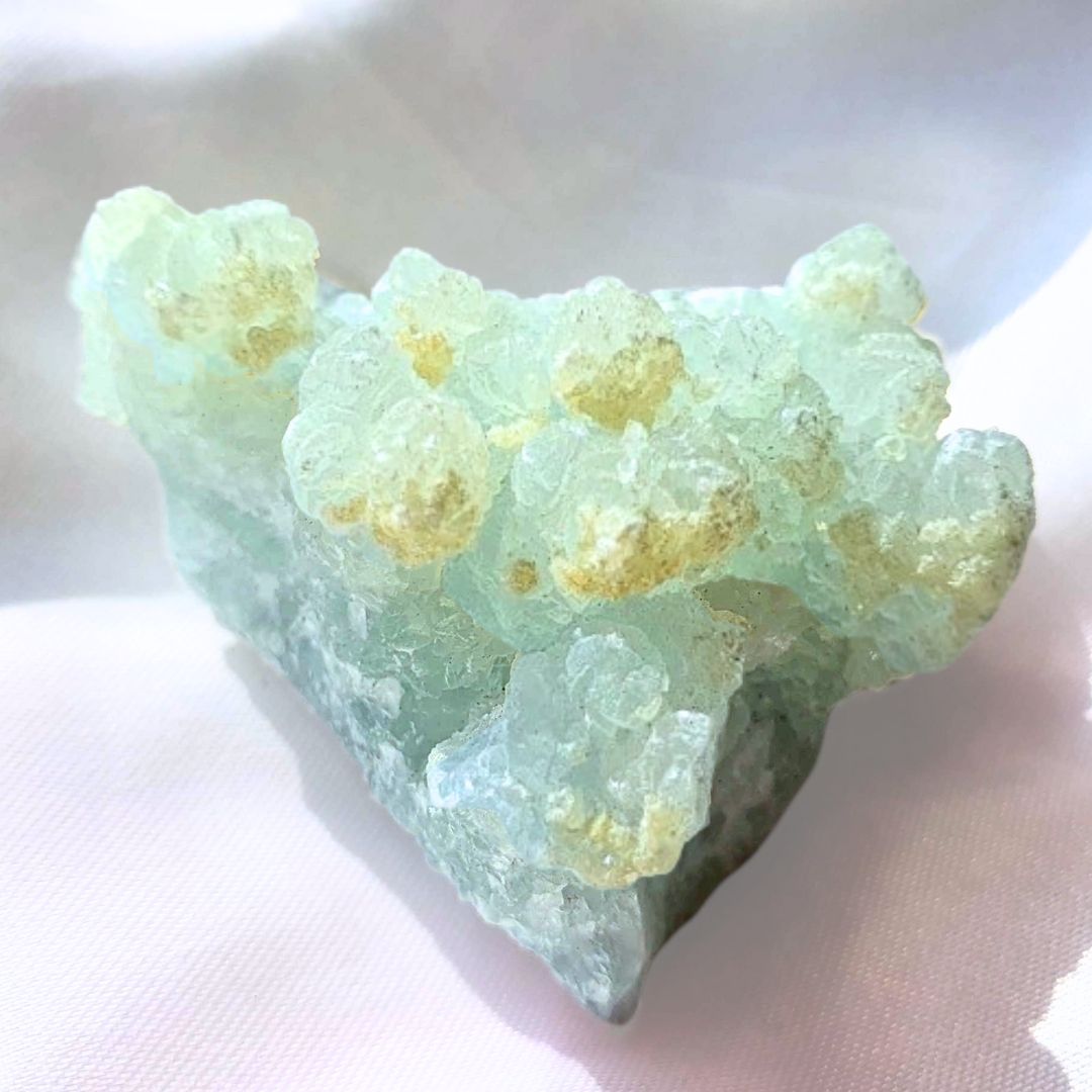 Sparkling Botryoidal Prehnite Specimen Cluster