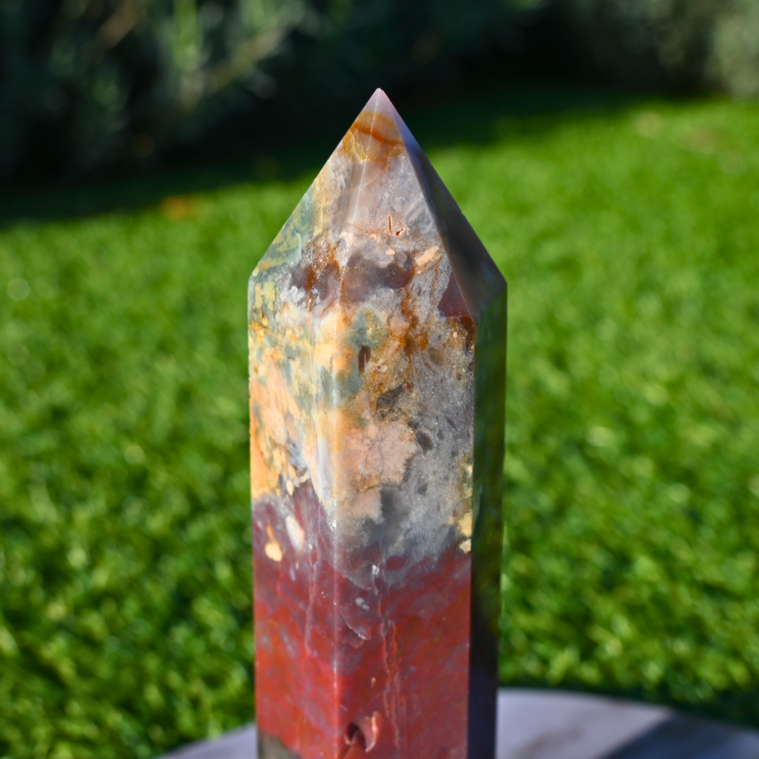 Large Ocean Jasper Tower - 15cm, 292g