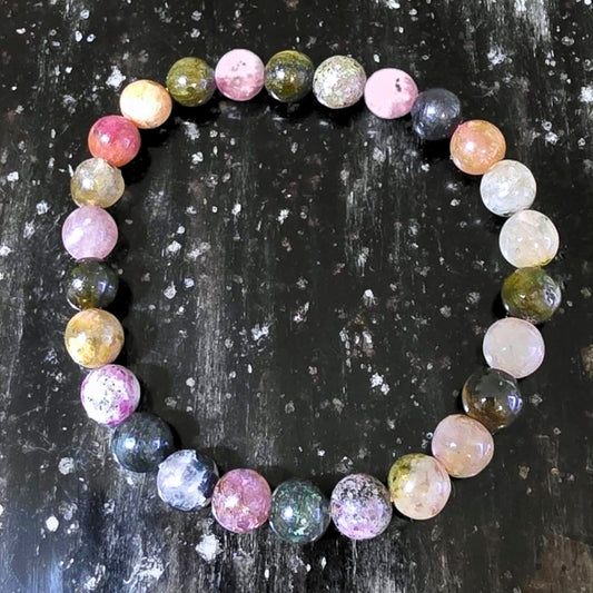 High Grade Natural Rainbow Tourmaline Bracelet