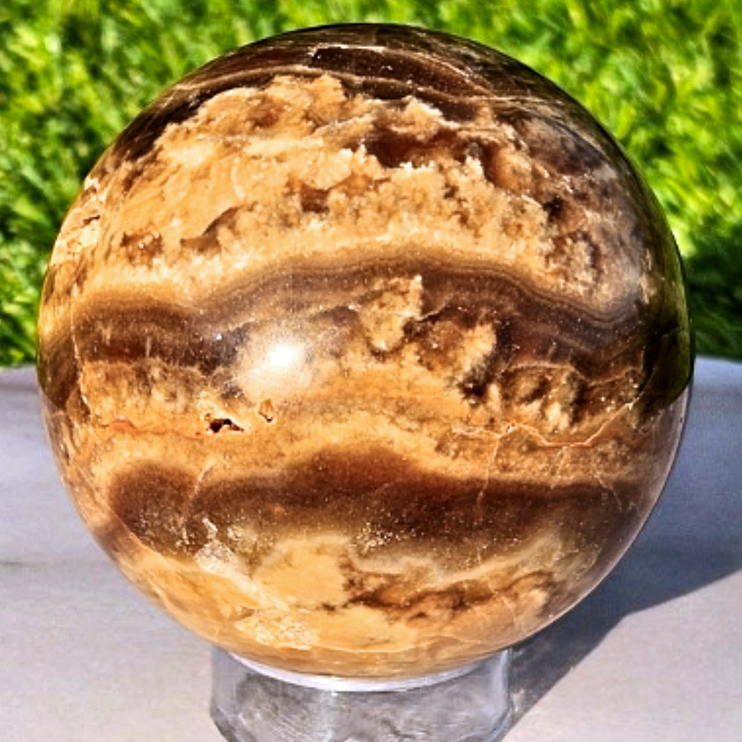 Chocolate Calcite (Brown Aragonite) Sphere