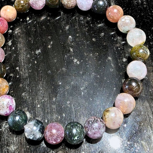 High Grade Natural Rainbow Tourmaline Bracelet