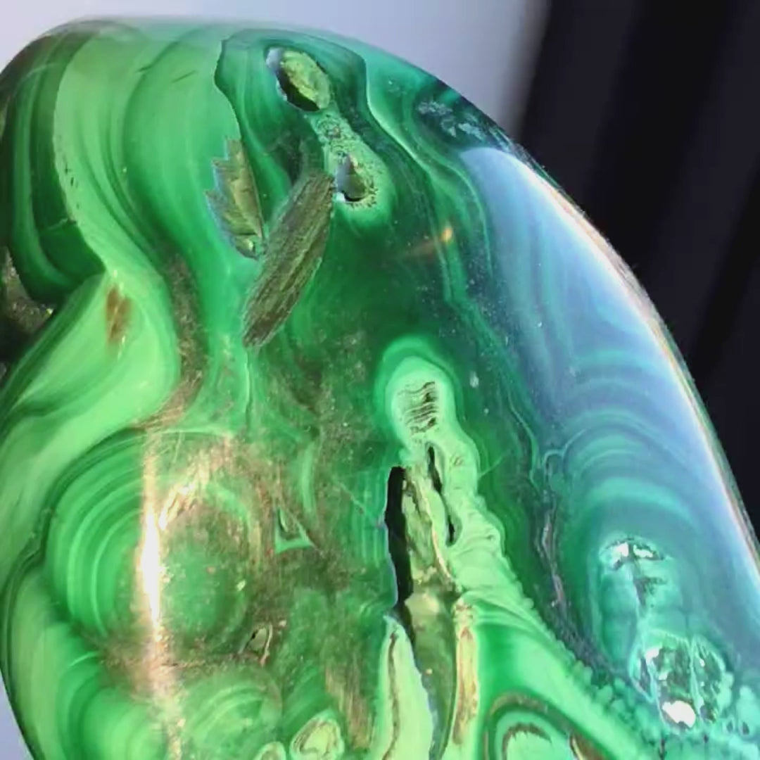 malachite crystal freeform