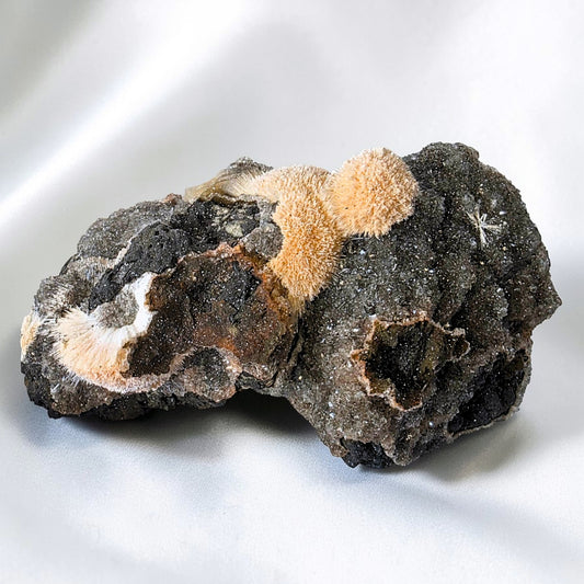 Thomsonite with Druzy Chalcedony Cluster Specimen